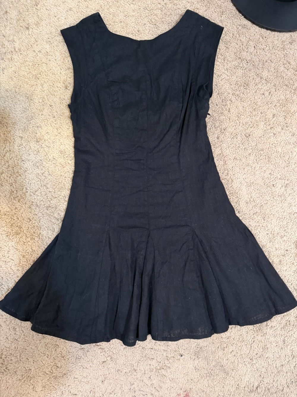 Abercrombie & Fitch Women's Black Linen-Blend Godet Mini Dress Size XXS Petite